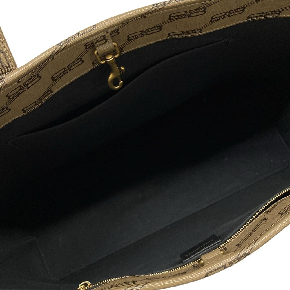 Balenciaga BB Monogram Signature medium shopper Tote Bag 702698 Brown Black - Picture 7 of 15